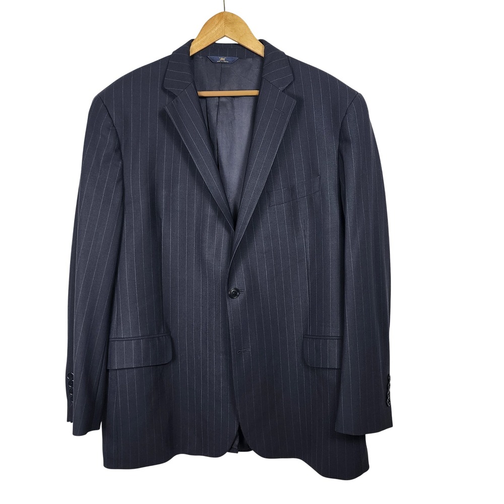 Brooks Brothers 346 Mens Navy Pinstripe Stretch Wool Blazer Sport Coat 46R Work